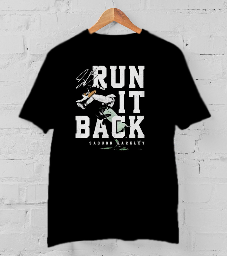 Run It Back Saquon Barkley Signature Jump Over Philadelphia Eagles Player T-Shirt