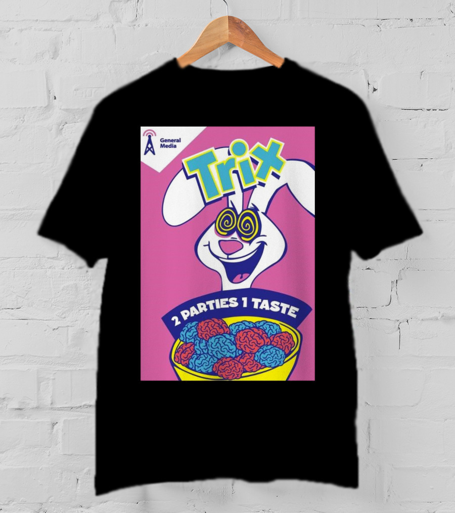 Trix Cereal Bunny With Swirled Eyes And Brain Bowl 2 Parties 1 Taste General Media T-Shirt