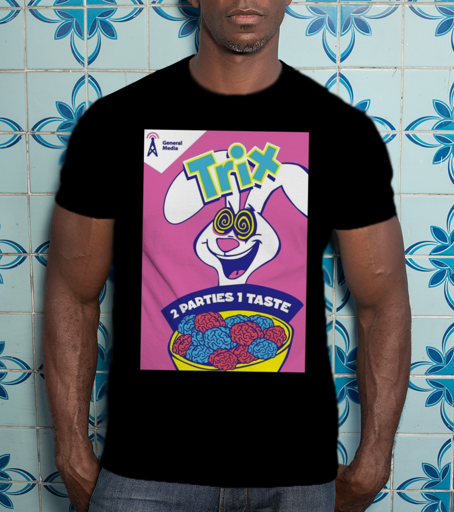 Trix Cereal Bunny With Swirled Eyes And Brain Bowl 2 Parties 1 Taste General Media T-Shirt