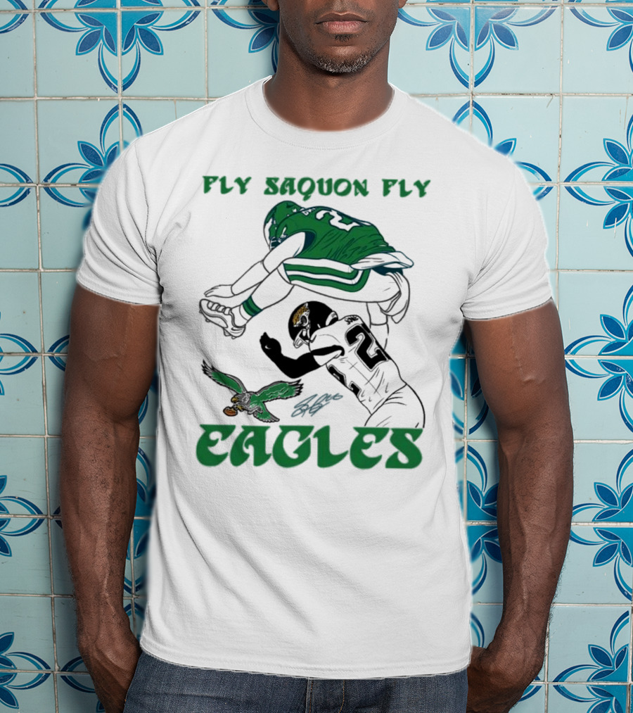 Fly Saquon Fly Eagles Reverse Hurdle Saquon Barkley Jarrian Jones T-Shirt