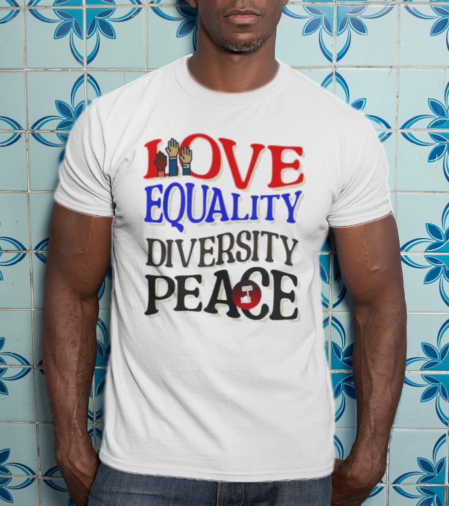 Love Equality Diversity Peace Raised Hands T-Shirt