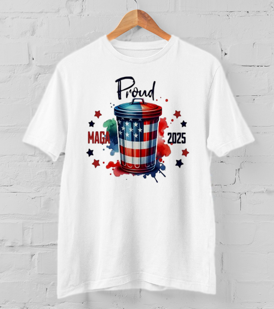 Proud MAGA 2025 Patriotic Trash Can T-Shirt