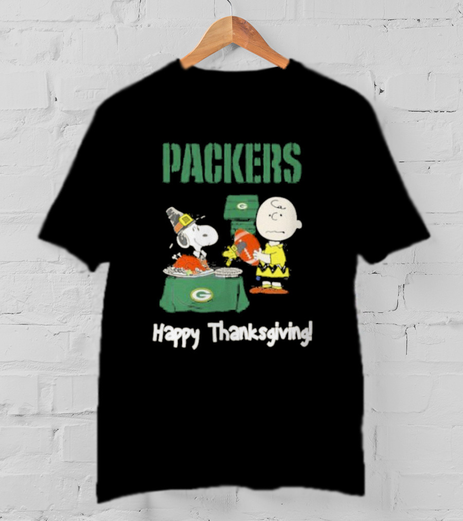 Charlie Brown Snoopy Packers Happy Thanksgiving T-Shirt