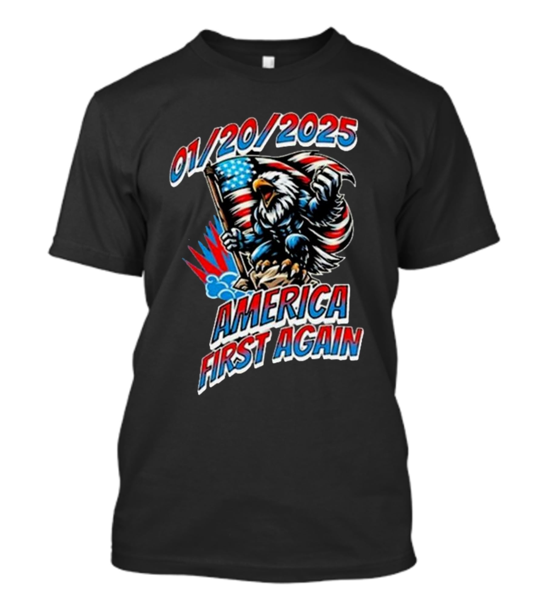 01/20/2025 America First Again Eagle And Flag T-Shirt