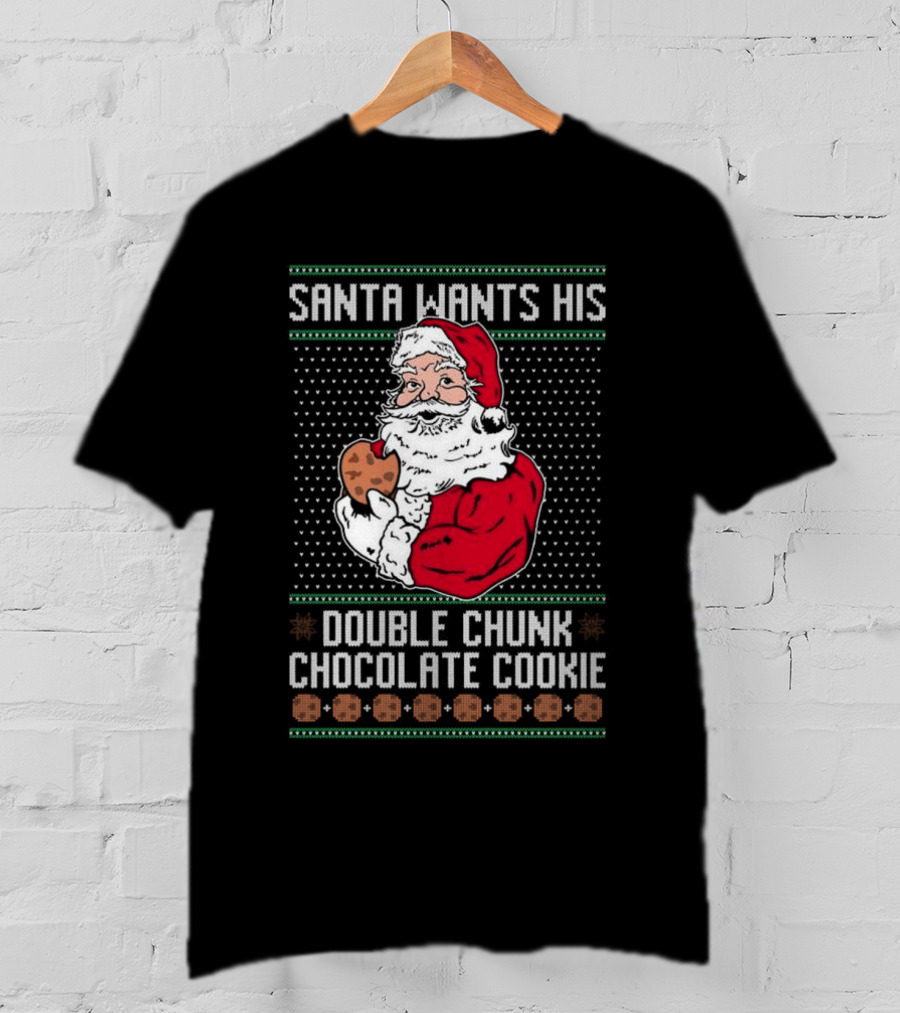 Santa Wants His Double Chunk Chocolate Cookie Vintage T-Shirt