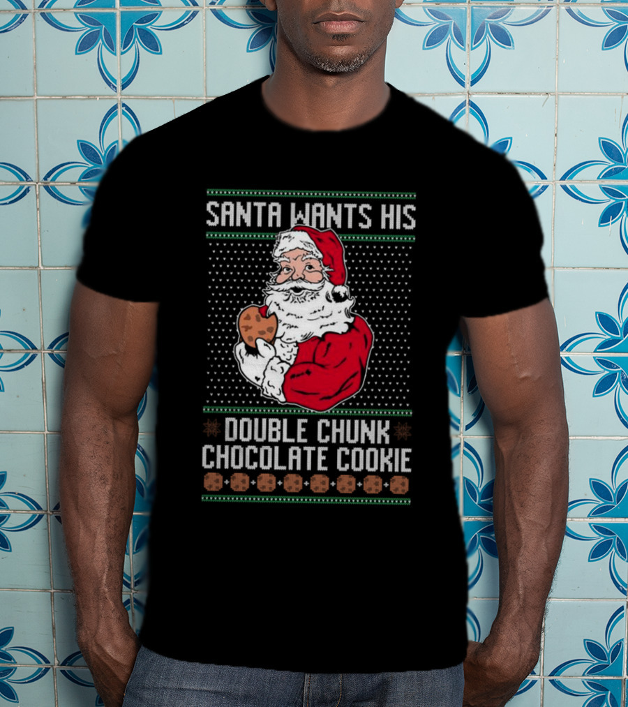 Santa Wants His Double Chunk Chocolate Cookie Vintage T-Shirt