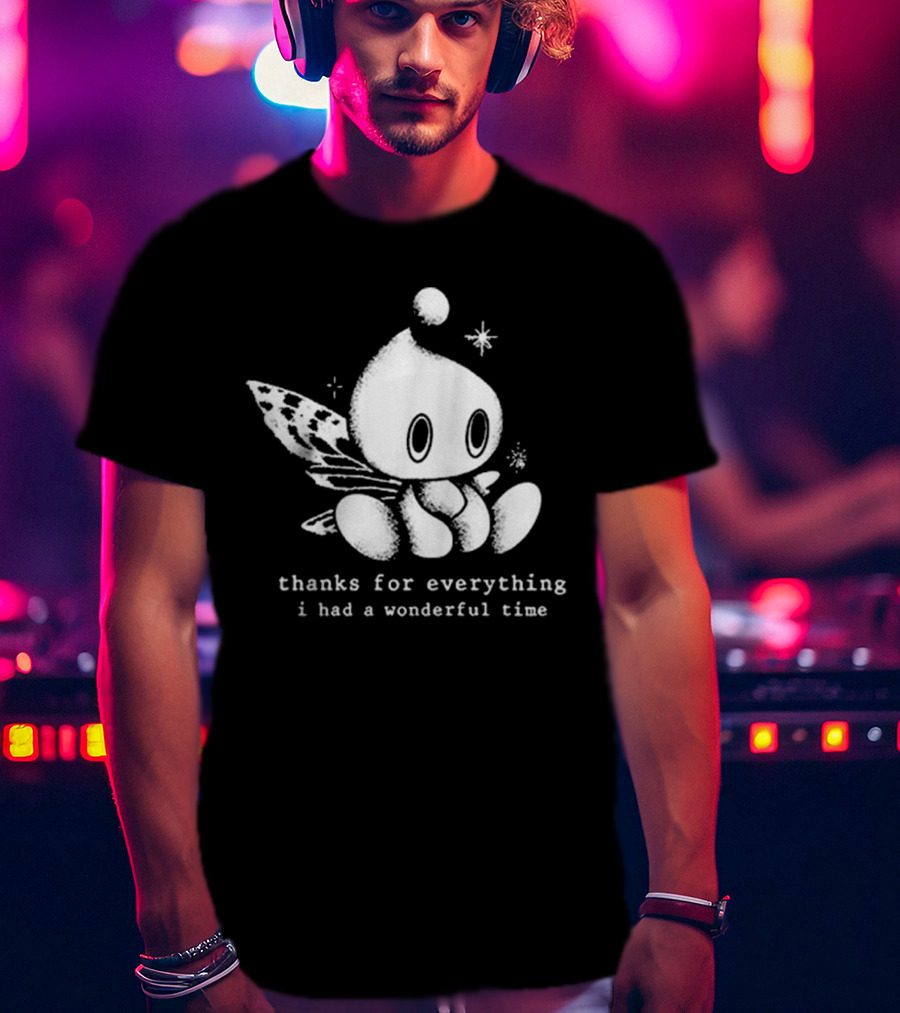 Thanks For Everything I Had A Wonderful Time Chao Fairy Character With Sparkles T-Shirt