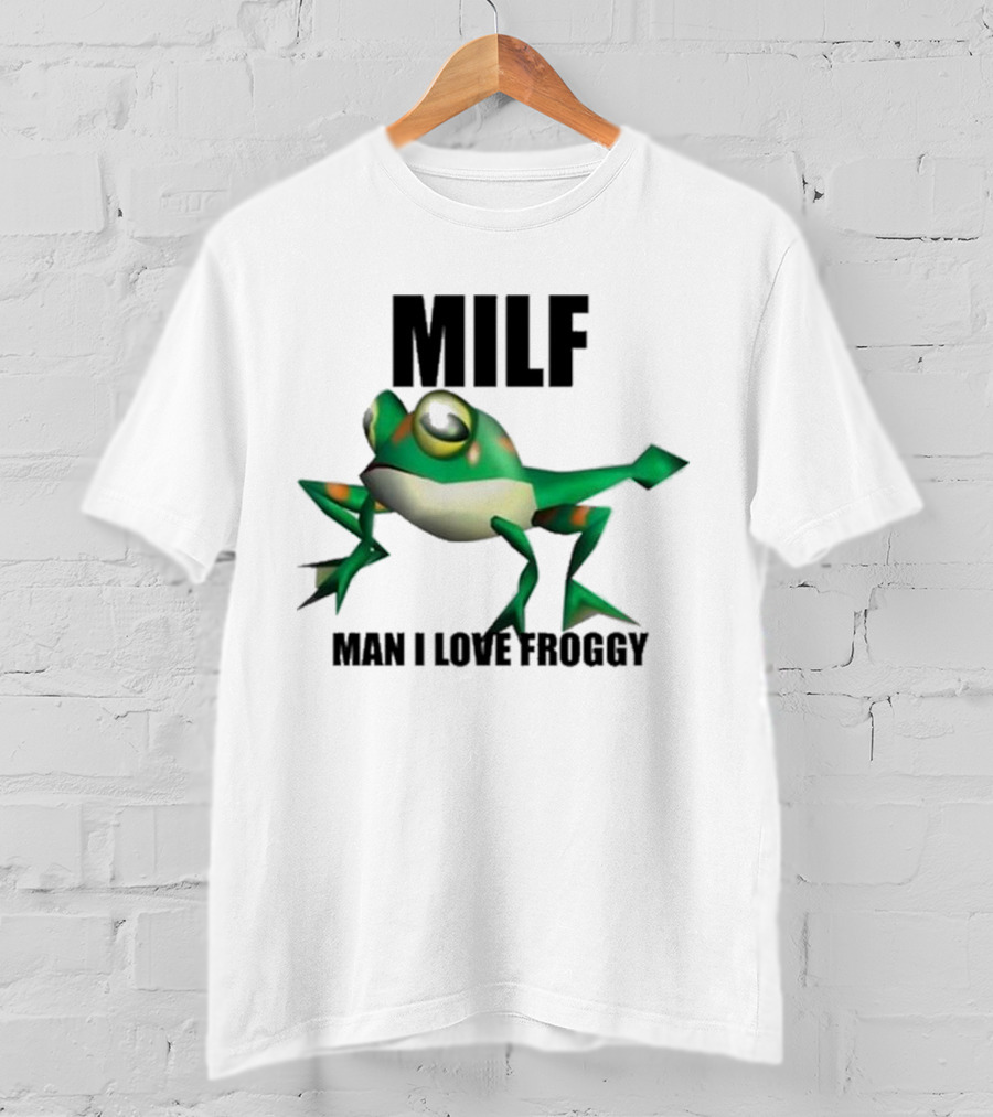 MILF Man I Love Froggy Cute Green Cartoon Frog T-Shirt