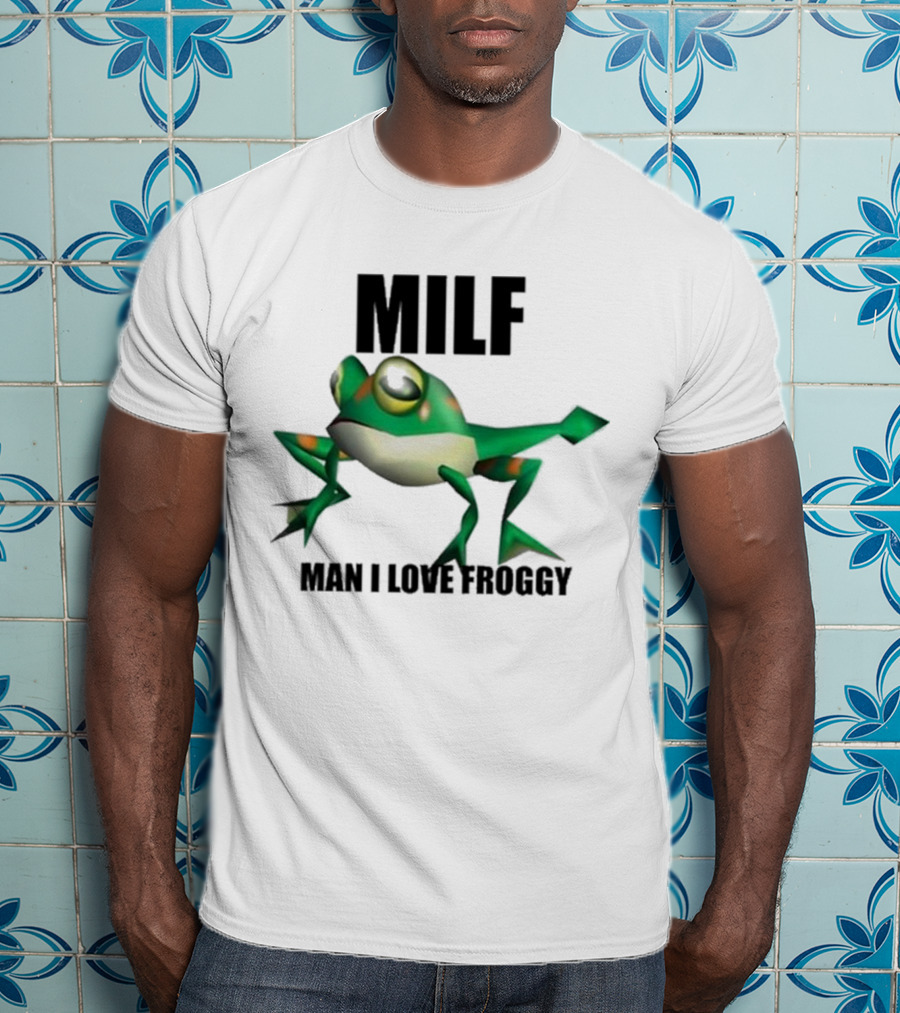 MILF Man I Love Froggy Cute Green Cartoon Frog T-Shirt