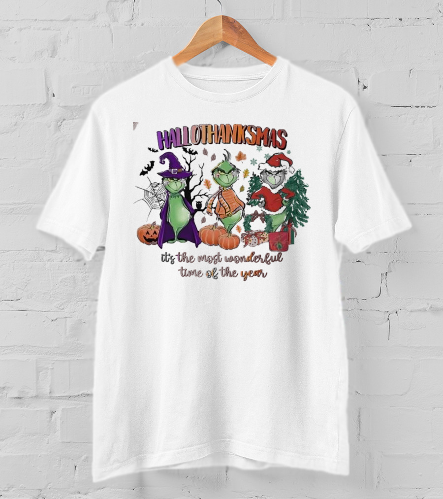 Hallothanksmas The Grinch It’s The Most Wonderful Time Of The Year T-Shirt