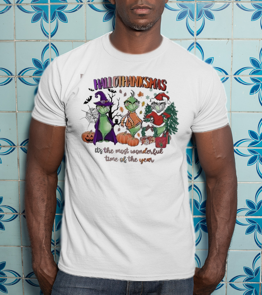 Hallothanksmas The Grinch It’s The Most Wonderful Time Of The Year T-Shirt