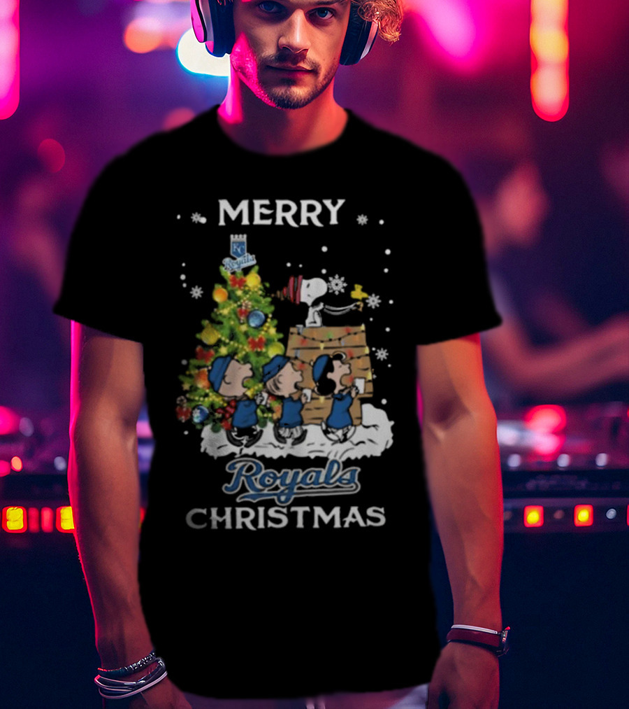 Merry Christmas Kansas City Royals Snoopy And Friends T-Shirt