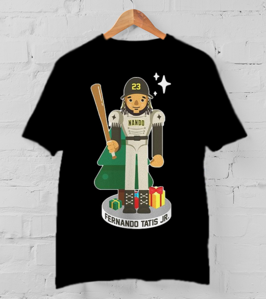 Fernando Tatis Jr. Nando 23 MLBPA Nutcracker With Baseball Bat And Gifts T-Shirt