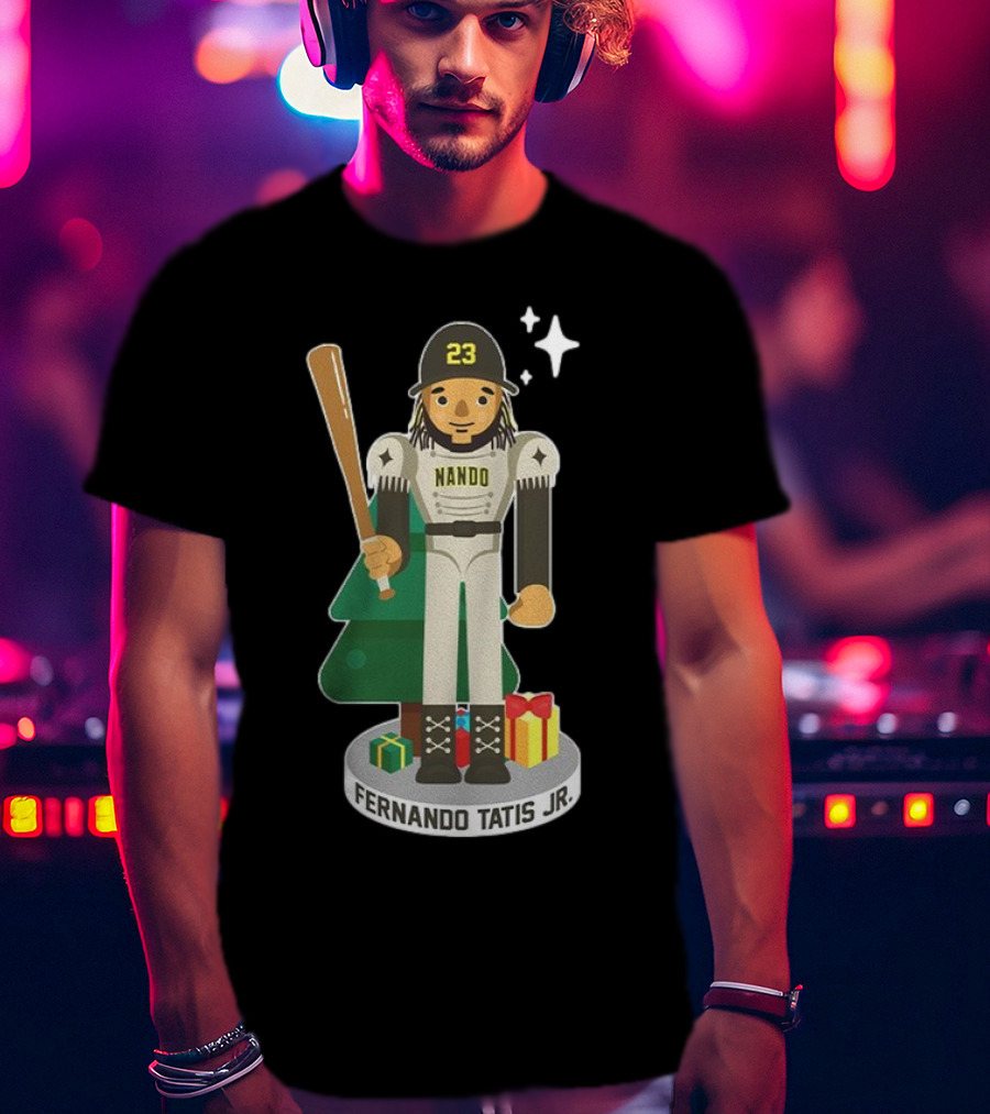 Fernando Tatis Jr. Nando 23 MLBPA Nutcracker With Baseball Bat And Gifts T-Shirt