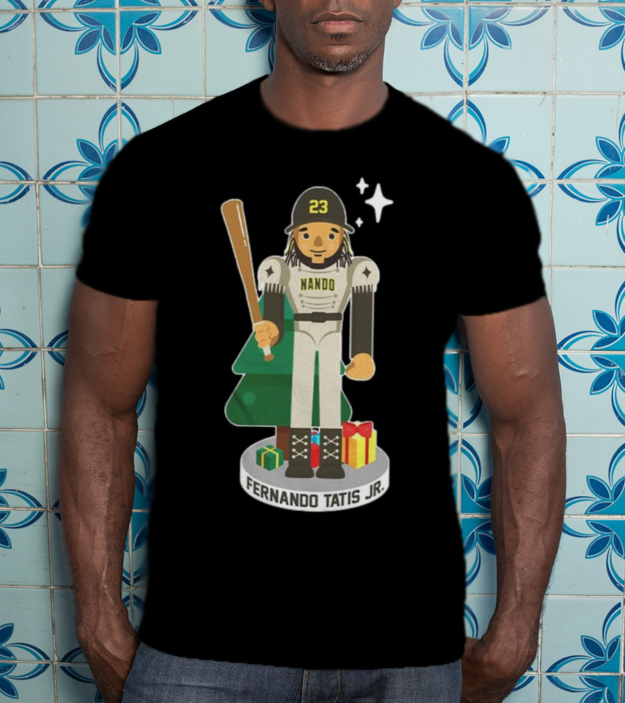 Fernando Tatis Jr. Nando 23 MLBPA Nutcracker With Baseball Bat And Gifts T-Shirt