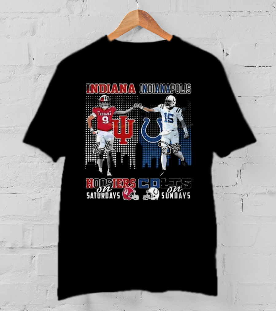 Indiana Hoosiers Indianapolis Colts Hoosiers On Saturdays Colts On Sundays T-Shirt