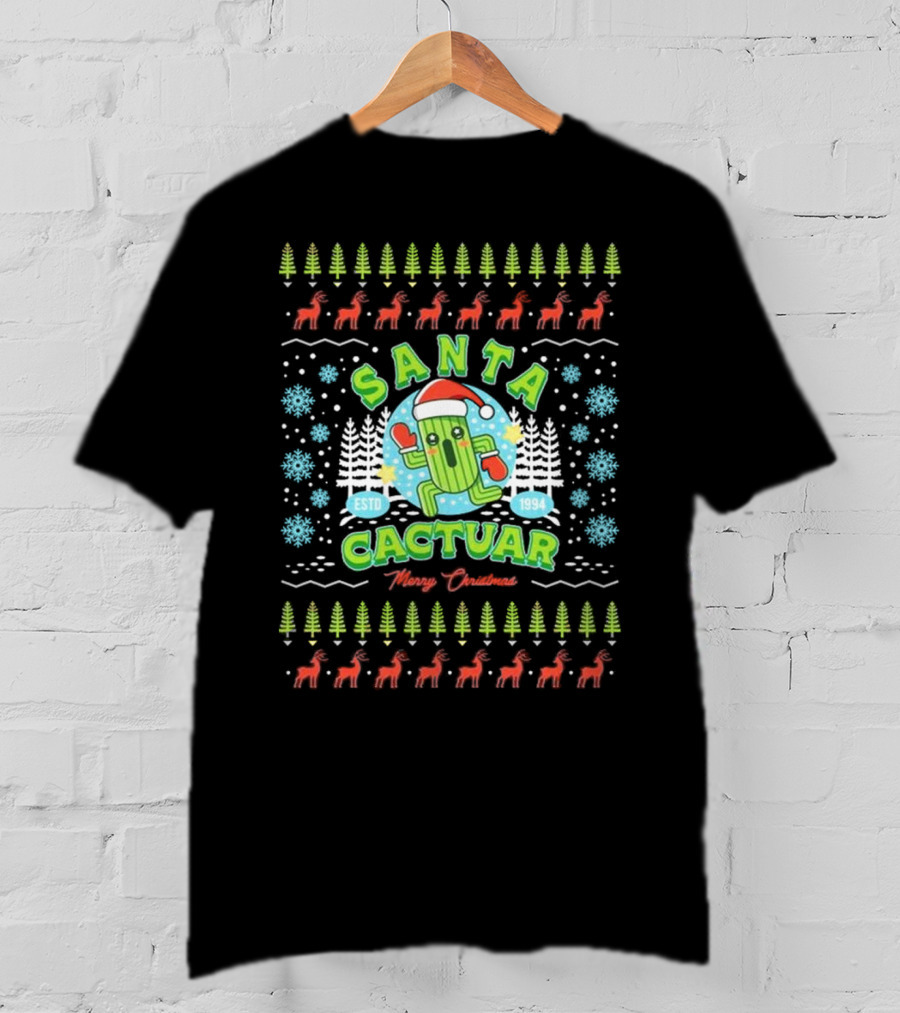 Santa Cactuar Merry Christmas ESTD 1994 Ugly Christmas T-Shirt
