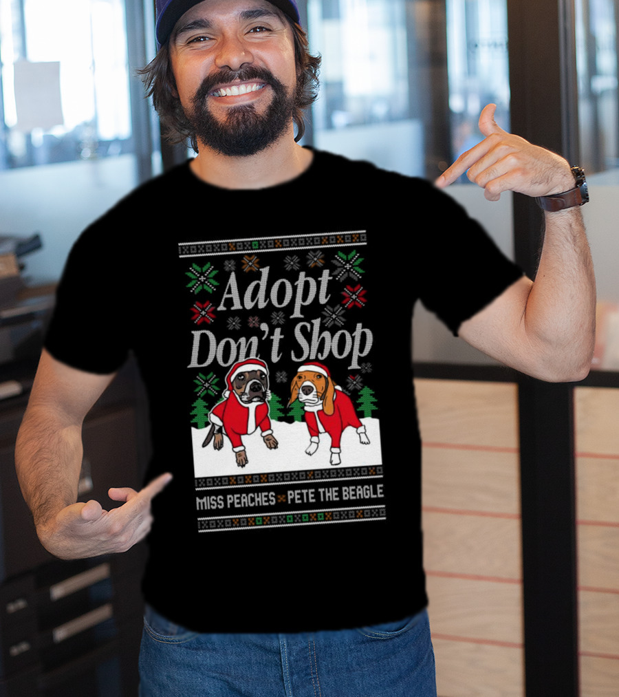 Adopt Don’t Shop Miss Peaches Pete The Beagle Christmas T-Shirt