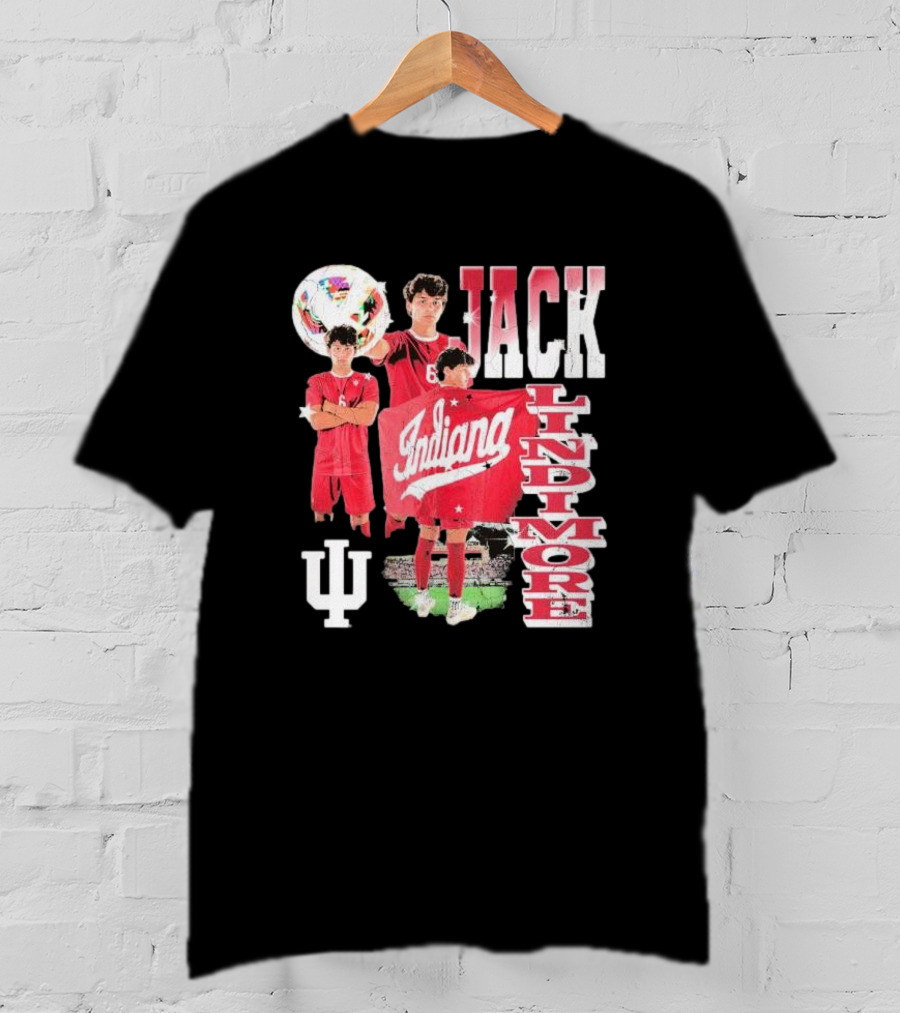 Jack Lindimore Indiana Hoosiers Soccer Retro Player T-Shirt