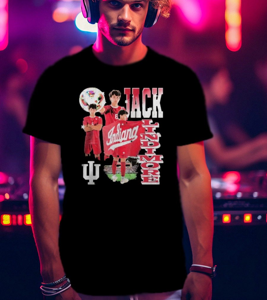 Jack Lindimore Indiana Hoosiers Soccer Retro Player T-Shirt