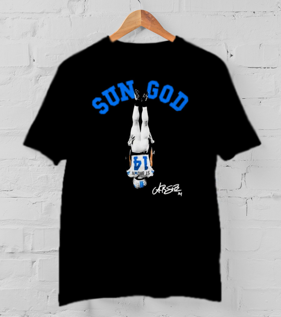 SUN GOD St. Brown 14 Headstand Signature T-Shirt