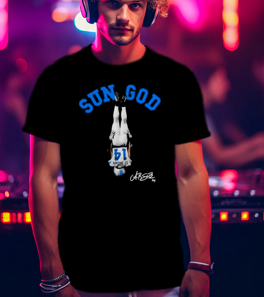 SUN GOD St. Brown 14 Headstand Signature T-Shirt