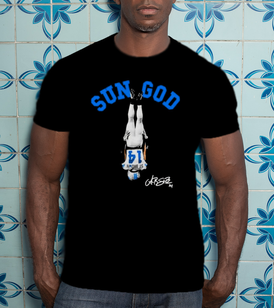 SUN GOD St. Brown 14 Headstand Signature T-Shirt