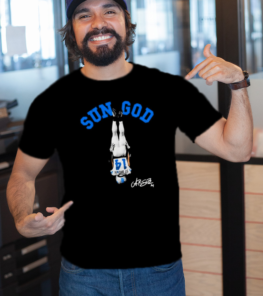 SUN GOD St. Brown 14 Headstand Signature T-Shirt