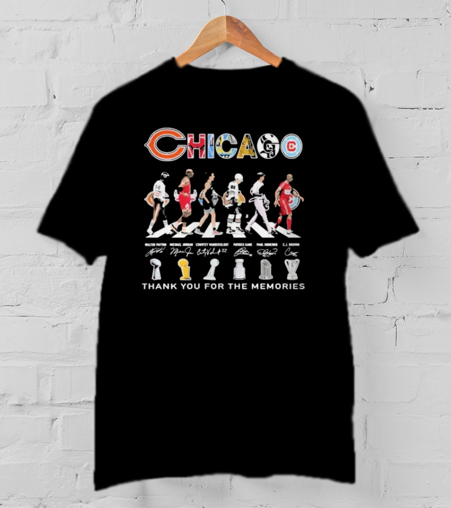 Chicago Legends Walter Payton Michael Jordan Dennis Rodman Patrick Kane Ernie Banks Thank You For The Memories T-Shirt
