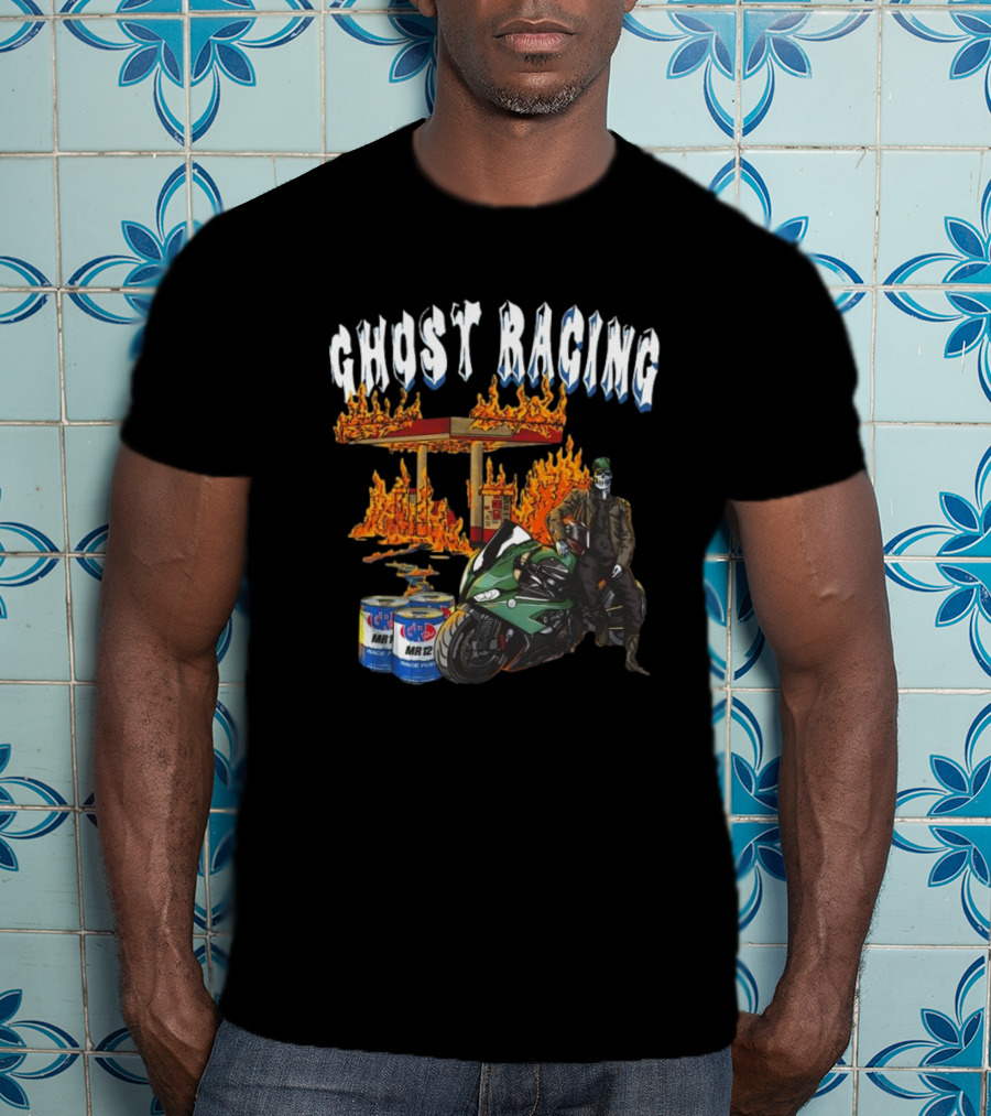 Ghost Racing MR12 Flames Motorcycle 87 Ghost T-Shirt