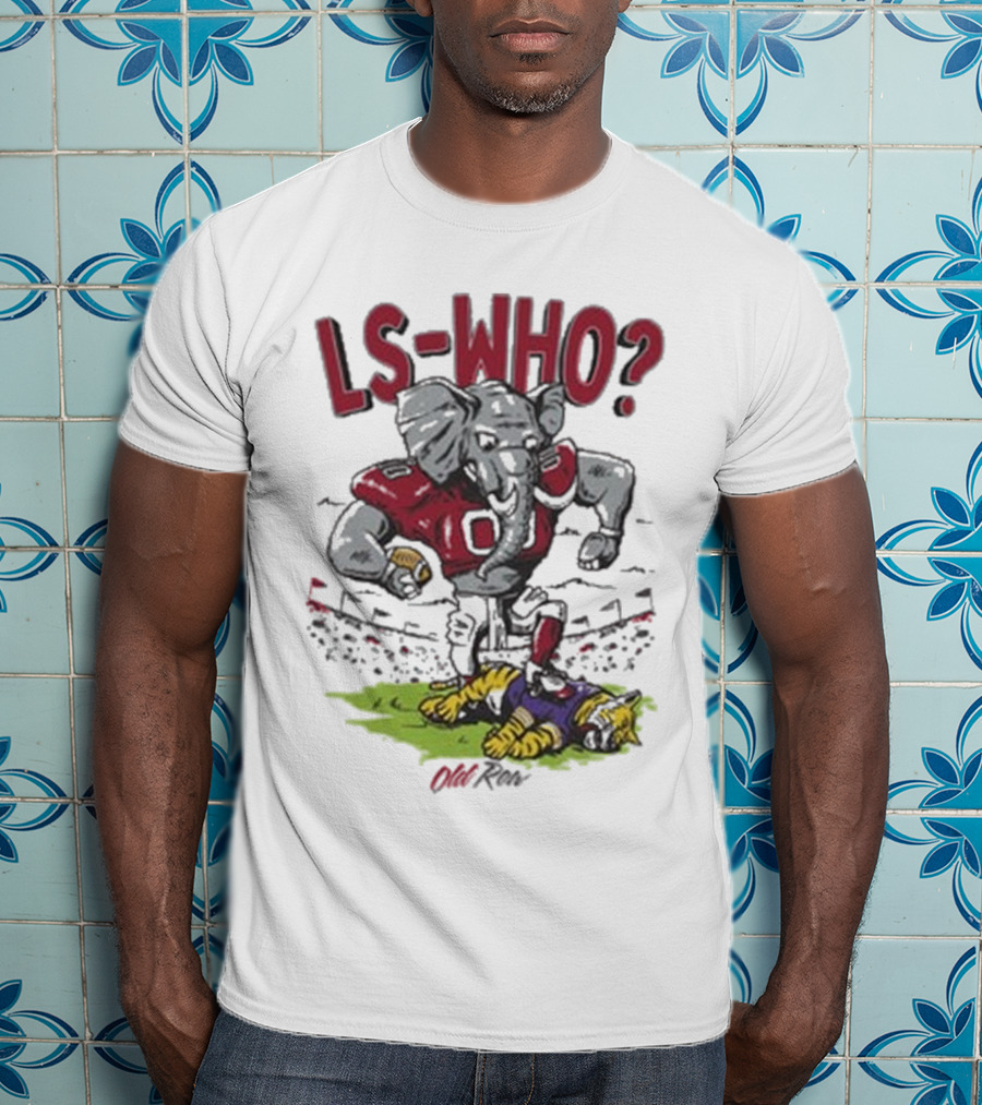Alabama Crimson Tide LS-Who Football Rivalry Elephant Over LSU Tigers T-Shirt