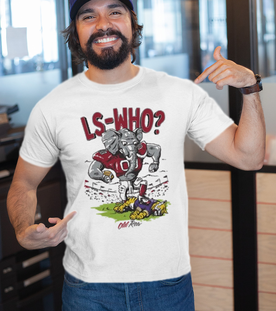 Alabama Crimson Tide LS-Who Football Rivalry Elephant Over LSU Tigers T-Shirt