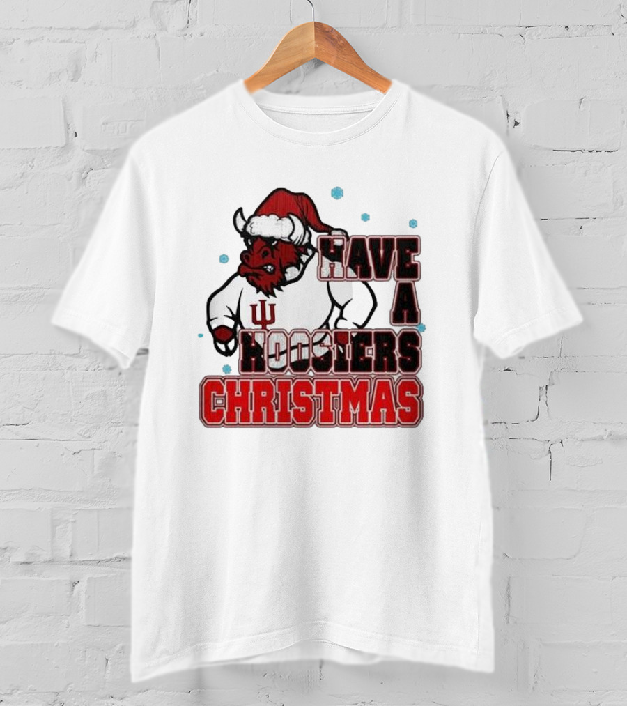 Indiana Hoosiers Santa Mascot Have A Hoosiers Christmas T-Shirt