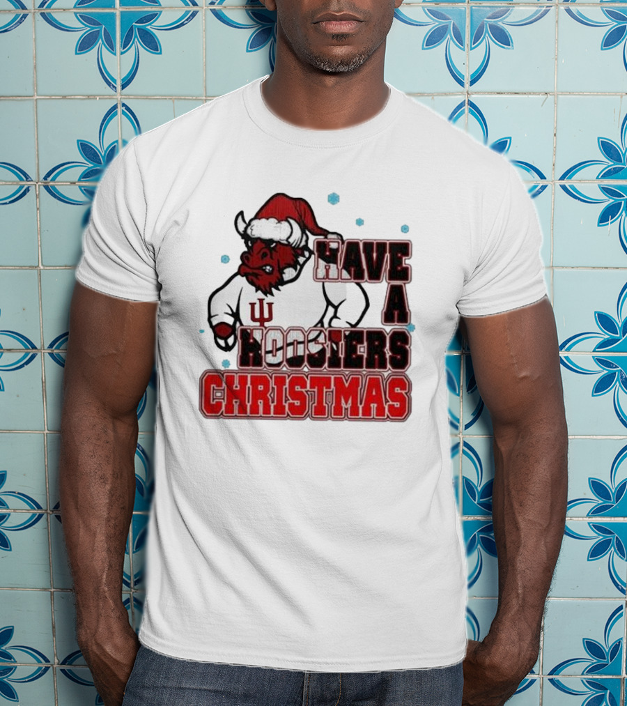 Indiana Hoosiers Santa Mascot Have A Hoosiers Christmas T-Shirt