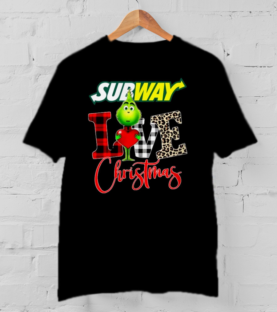 SUBWAY Grinch Love Heart Christmas T-Shirt