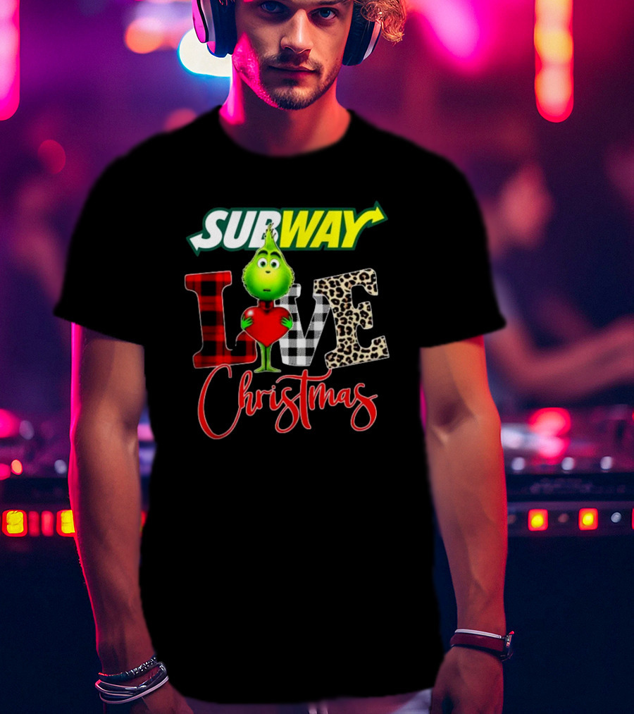 SUBWAY Grinch Love Heart Christmas T-Shirt