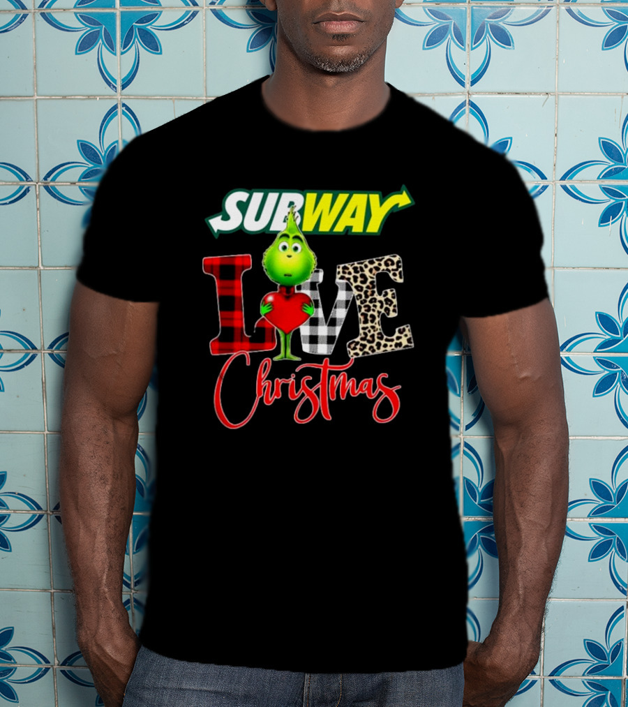 SUBWAY Grinch Love Heart Christmas T-Shirt