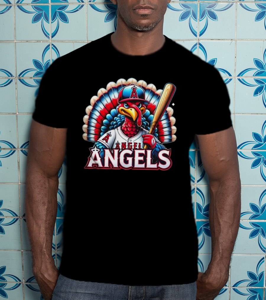 Happy Thanksgiving Los Angeles Angels Baseball Turkey T-Shirt