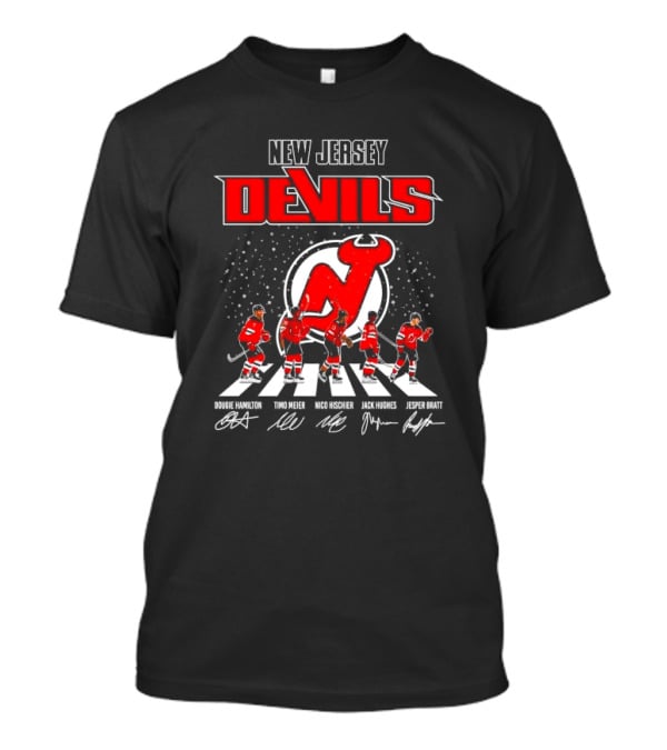 New Jersey Devils Dougie Hamilton Timo Meier Nico Hischier Jack Hughes Jesper Bratt Signatures Christmas T-Shirt