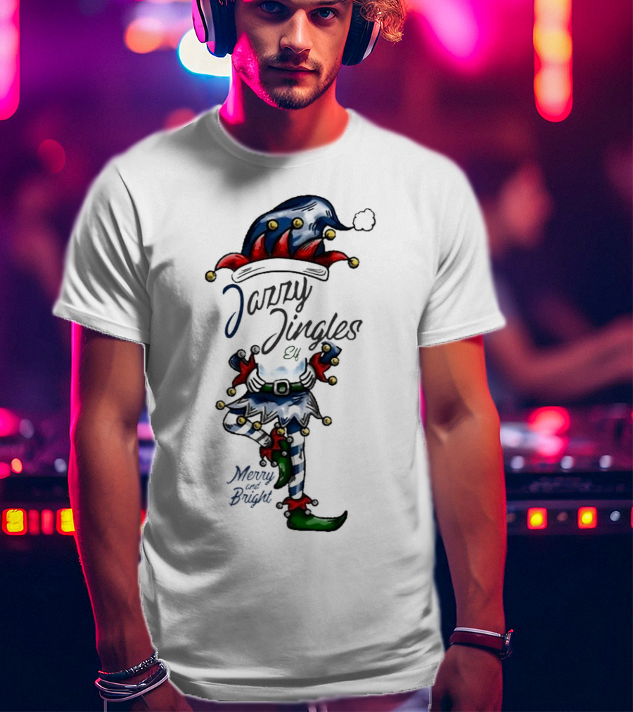Jazzy Jingles Elf Merry And Bright Christmas T-Shirt
