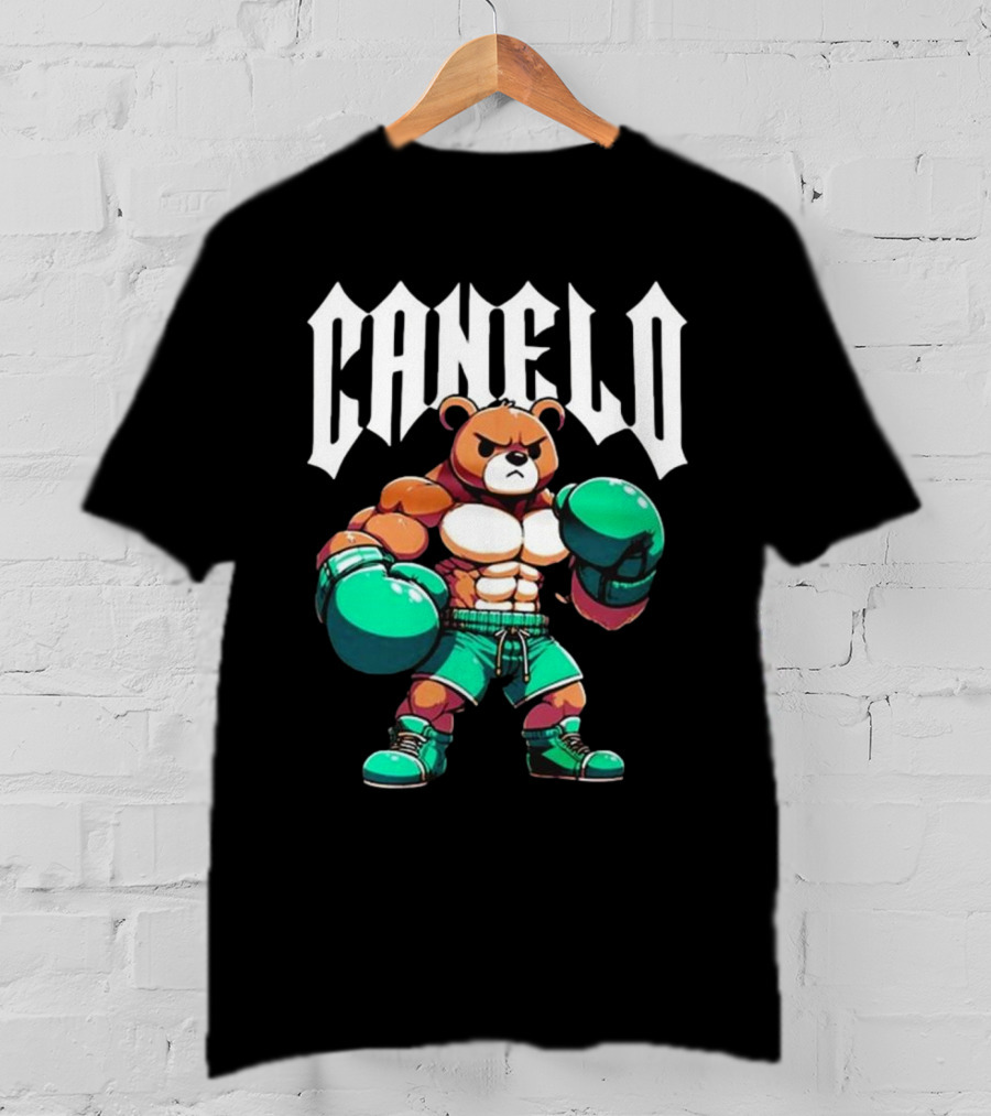 Canelo Boxing Teddy Bear Cartoon With Gloves T-Shirt
