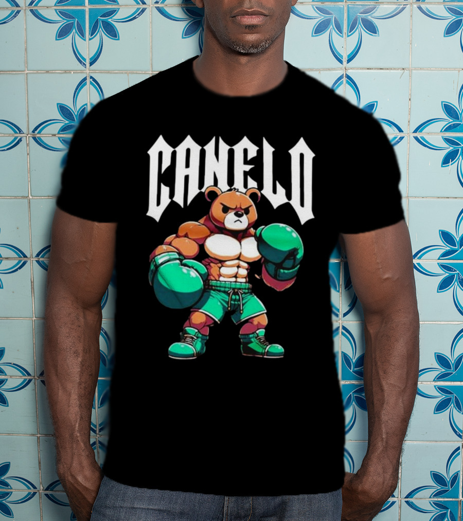 Canelo Boxing Teddy Bear Cartoon With Gloves T-Shirt