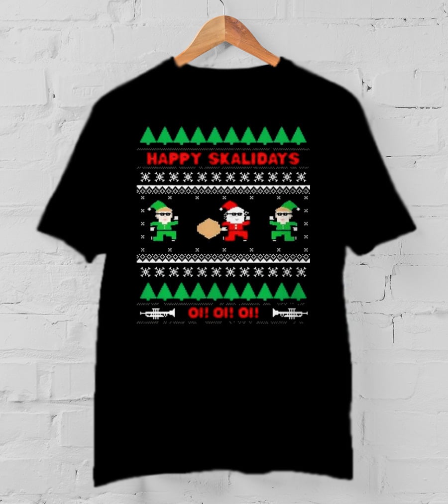 Happy Skalidays Christmas Elf Dancing Oi Oi Oi T-Shirt