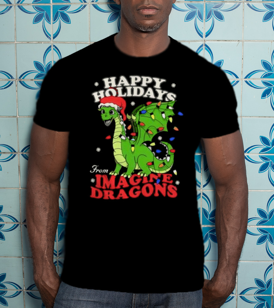 Happy Holidays From Imagine Dragons Cartoon Dragon T-Shirt
