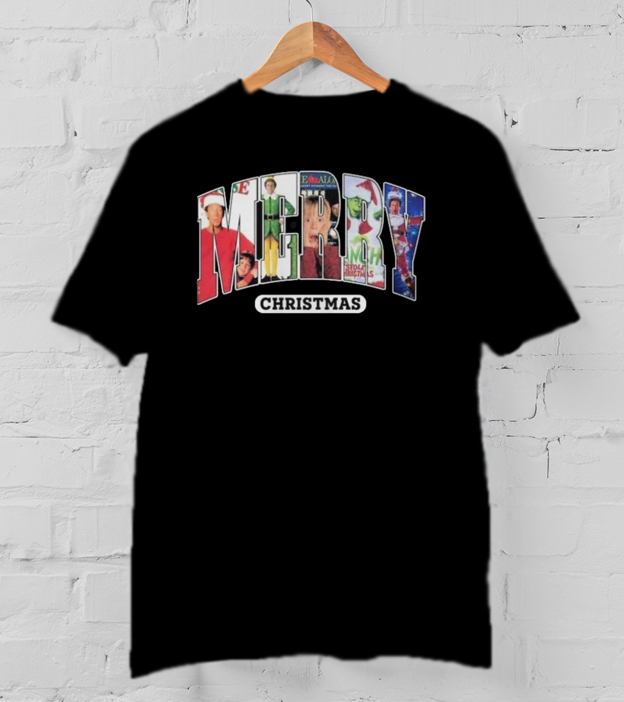 Merry Christmas Collection Movie Characters For Fans T-Shirt