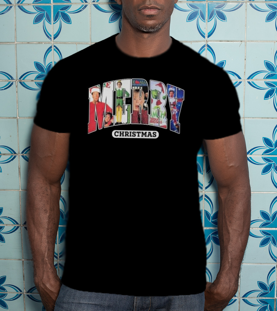 Merry Christmas Collection Movie Characters For Fans T-Shirt