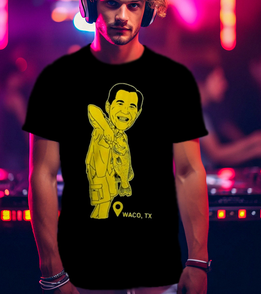 Scott Drew Fishing Caricature Waco TX T-Shirt