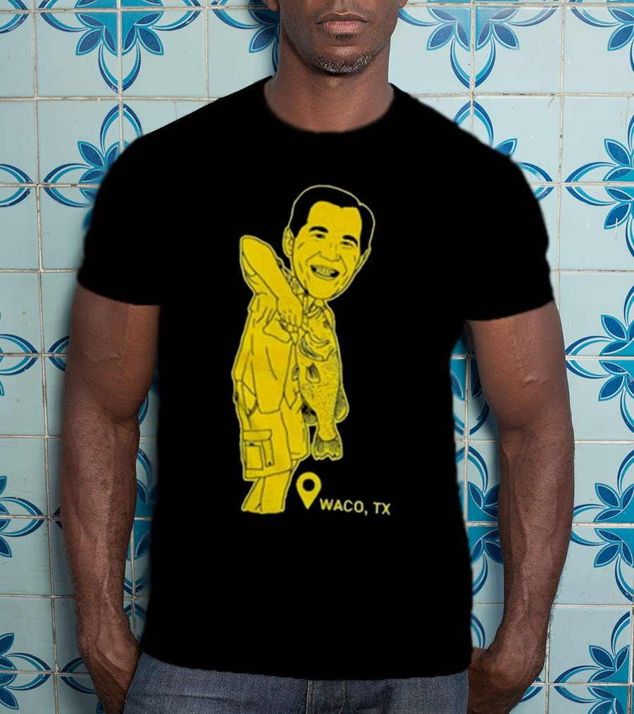 Scott Drew Fishing Caricature Waco TX T-Shirt