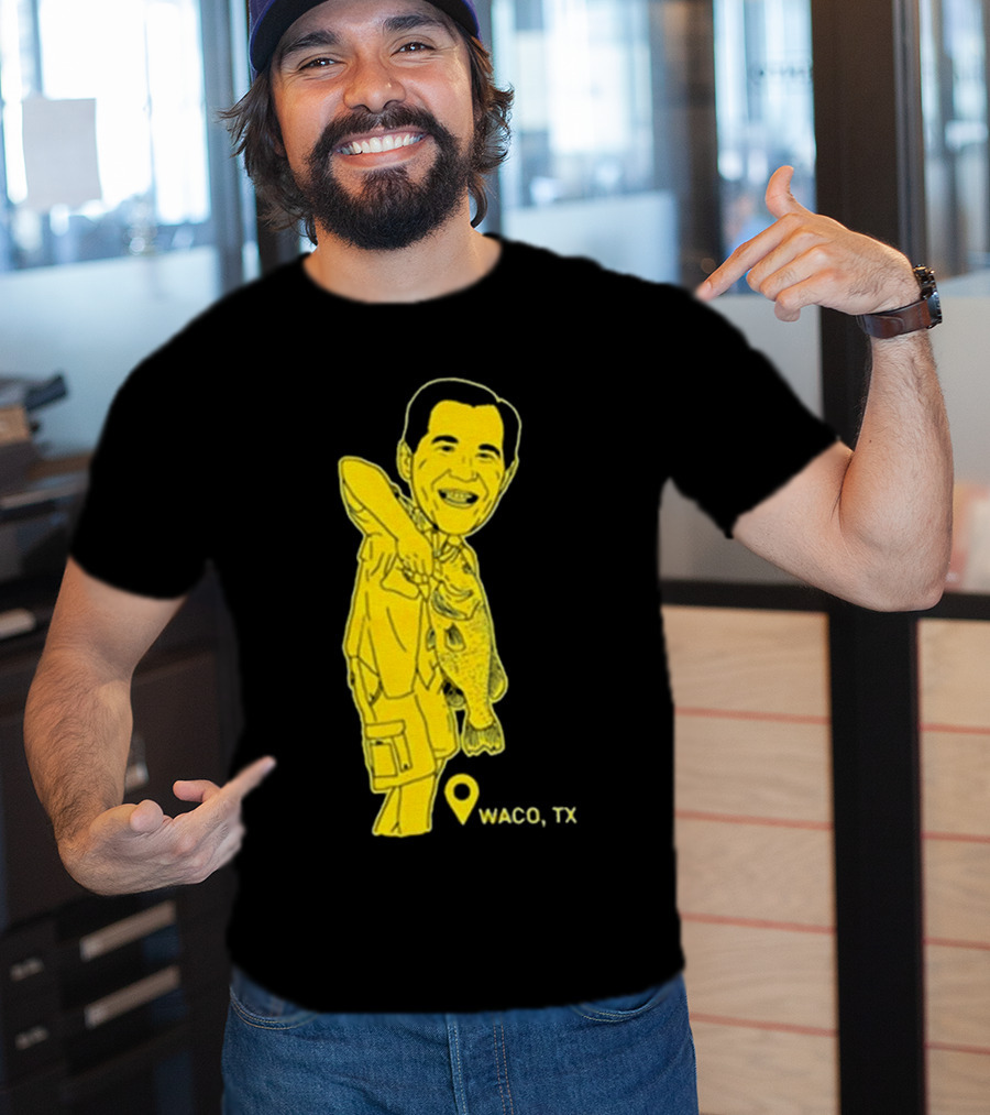 Scott Drew Fishing Caricature Waco TX T-Shirt