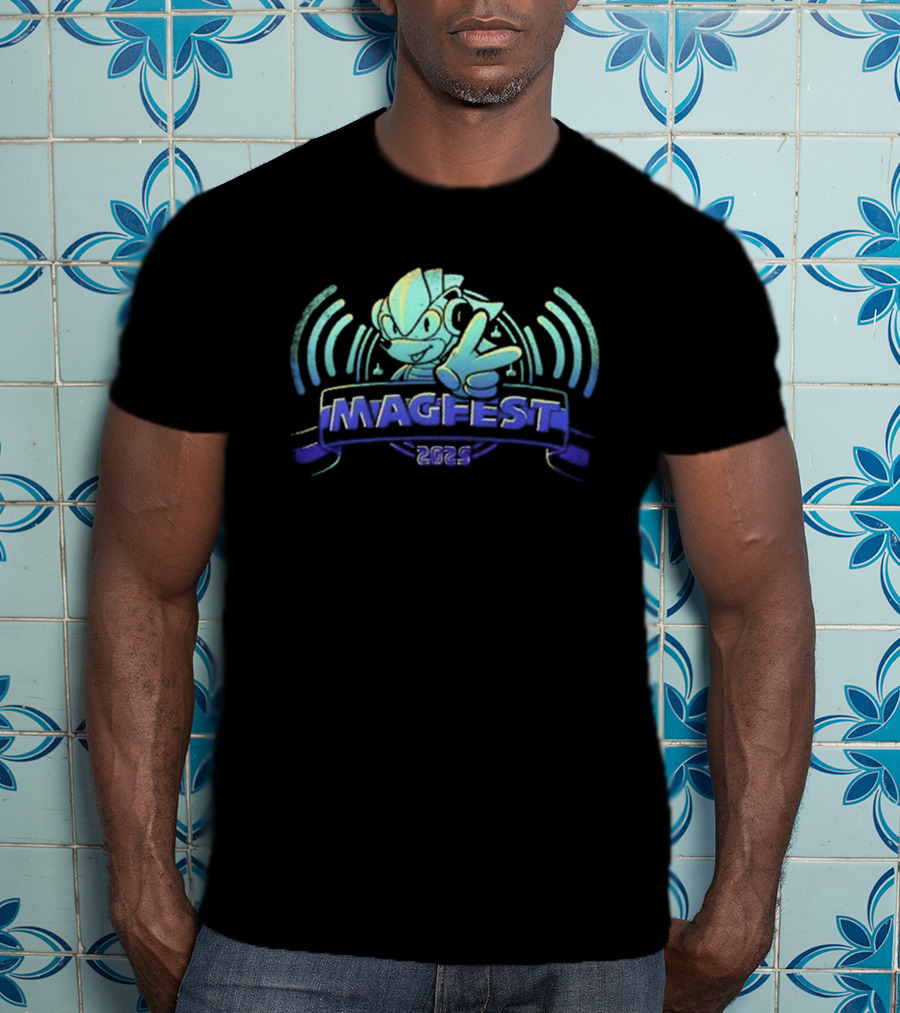 Magfest 2025 Character Peace Sign Gaming Event T-Shirt